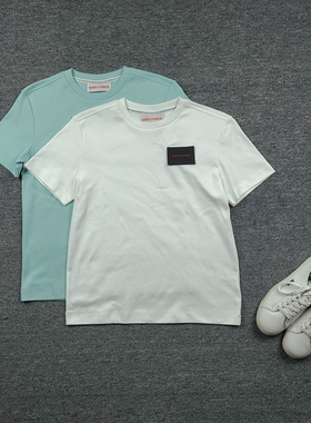 4218鱼 夏日多巴胺系列！RegularFit圆领T恤衫 老钱风简约小白T