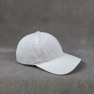 M32鱼 优雅纯白纯棉软顶鸭舌帽 百搭显脸小帽 皮质调节带酷感十足