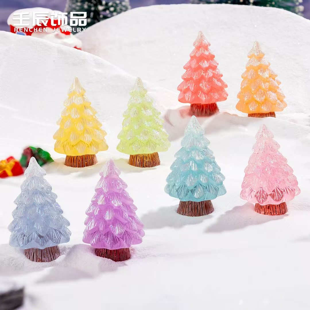 创意夜光圣诞树节日派对摆件树脂工艺装饰品小配件桌面车载小摆件,家居饰品,装饰摆件,淘宝优惠券,粉丝福利购,淘宝优惠卷