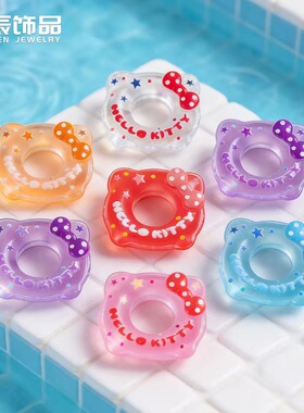 夜光卡通树脂车载泳圈造景摆件