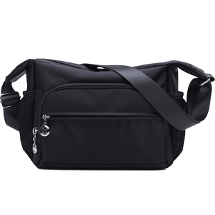 文力品牌斜挎包防水尼龙牛津布帆布休闲中老年妈妈旅行侧袋斜跨包