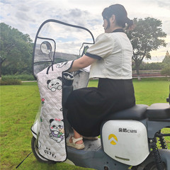 电动车前挡风板遮阳防雨罩电瓶摩托车四季通用防水透明防寒挡风被