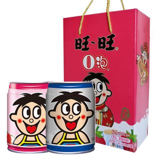 旺旺仔牛奶O泡果奶铁罐装原味+草莓牛奶组合245ml大瓶整箱饮料