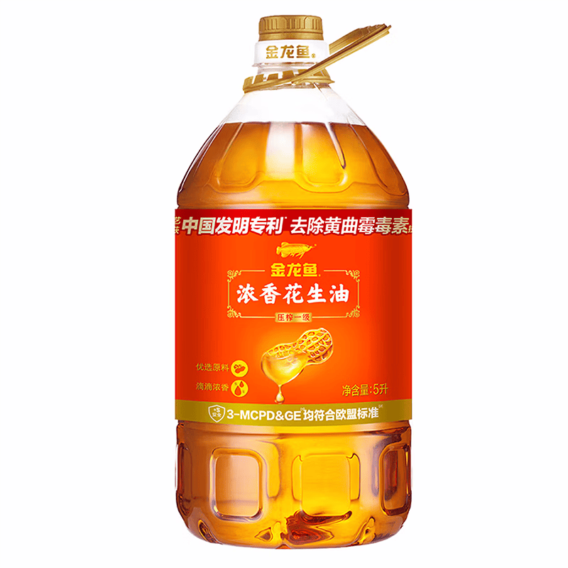 金龙鱼浓香花生油5L 家用炒菜食用油浓香花生油大桶装