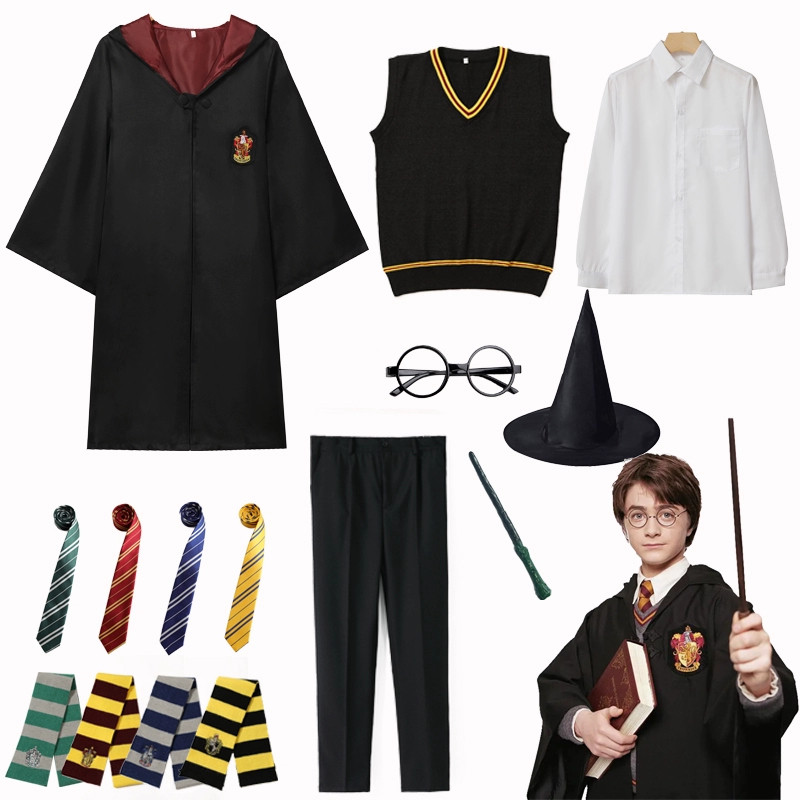哈利波特cos服巫师魔法袍格兰芬多赫敏学院长袍万圣节表演服斗篷图片