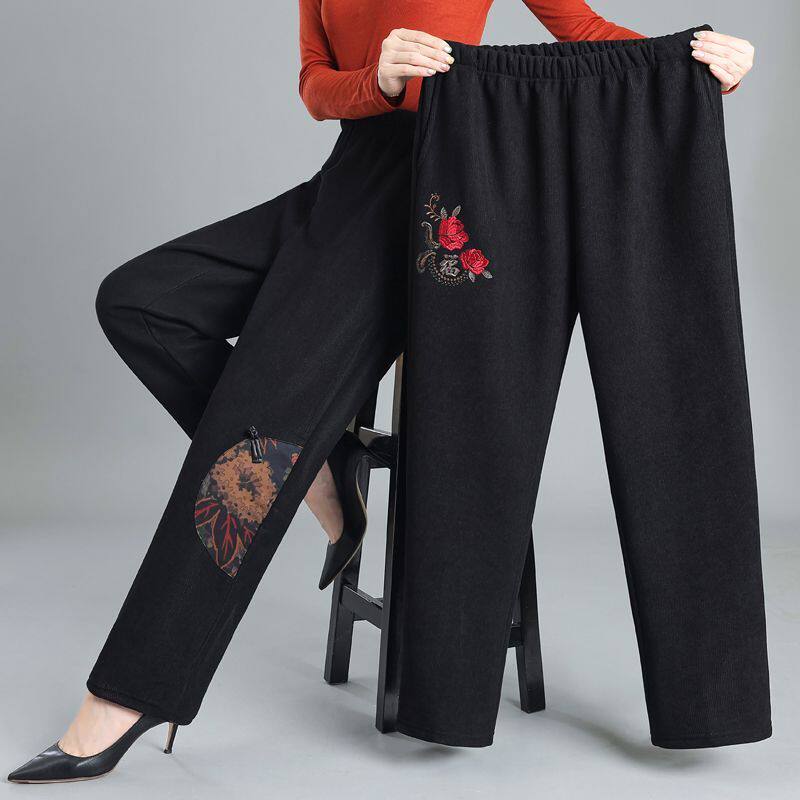 中国风喜庆妈妈裤中老年
