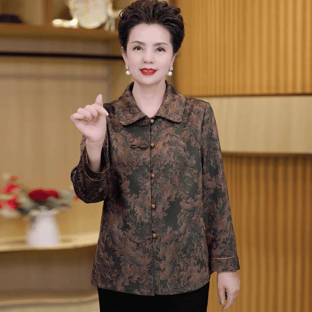 中老年人衬衫秋冬装女薄