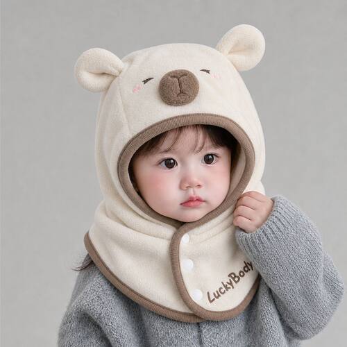婴儿帽子秋冬季宝宝女加