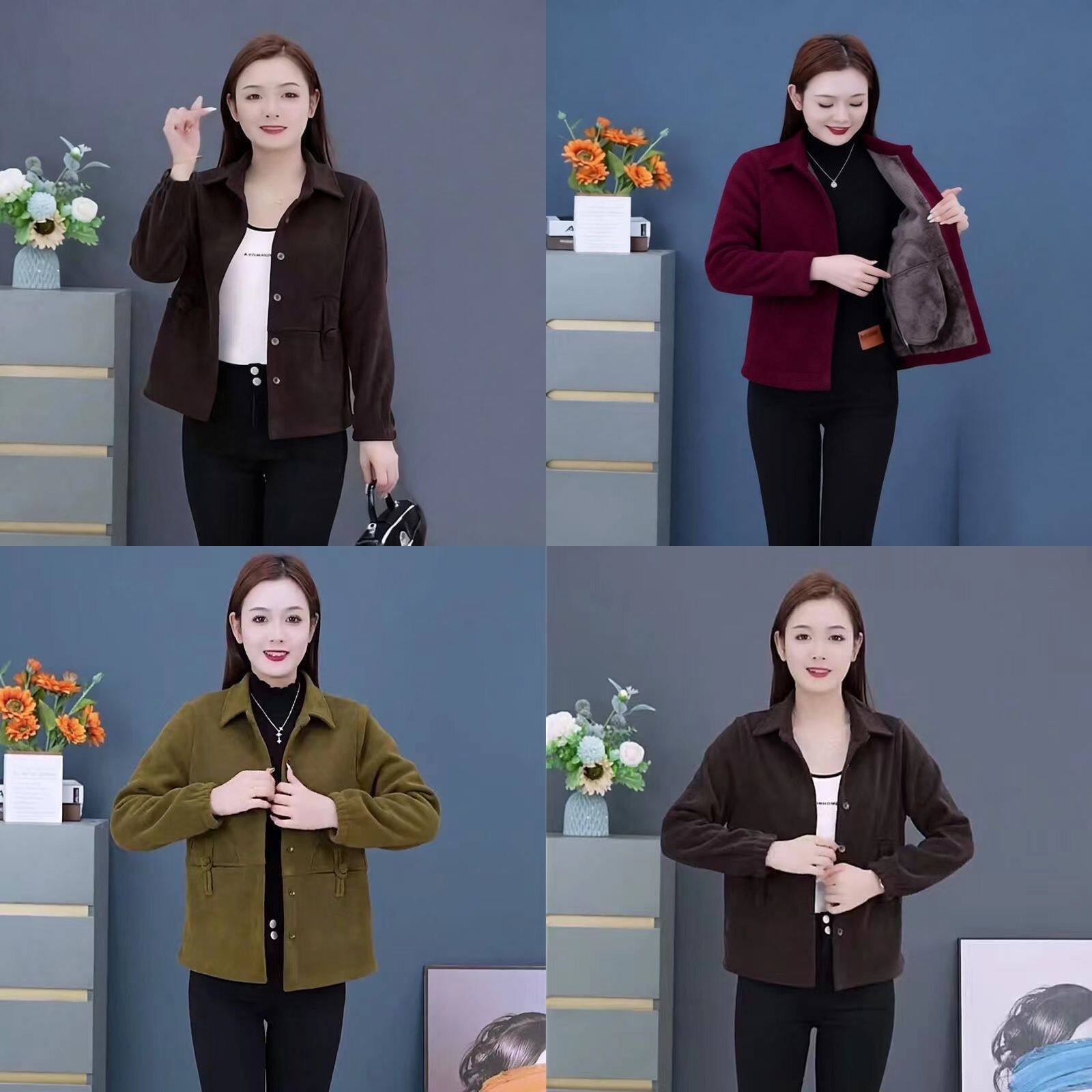 加绒加厚灯芯绒外套女20