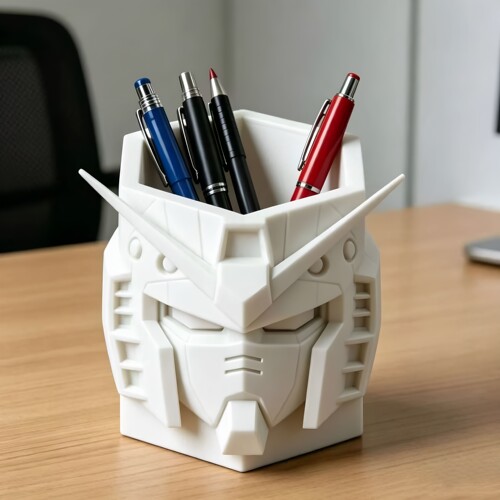 3d打印定制高达机甲笔筒二次元动漫收纳个性办公笔筒高级实用文具