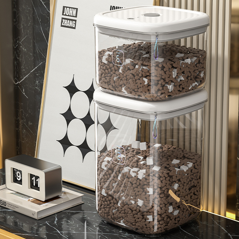 新款猫粮储存桶密封防潮储粮罐猫咪宠物粮食用品收纳盒子储存罐子