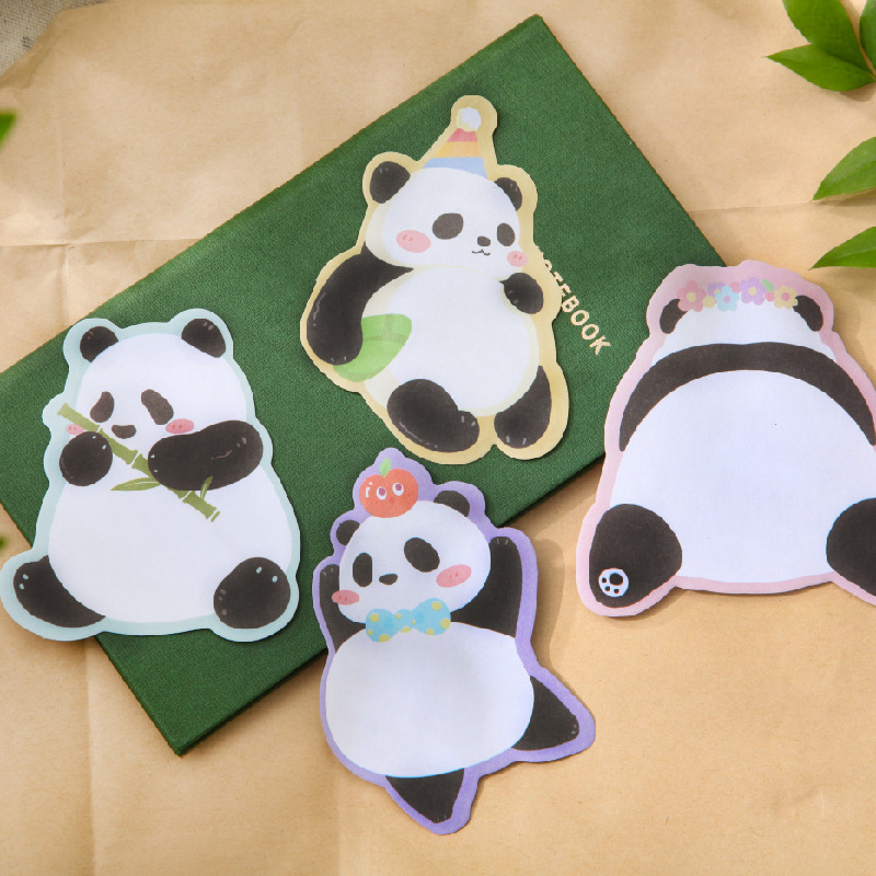 ins风卡通可爱熊猫便签本学生用高颜值n次贴本子留言条贴纸