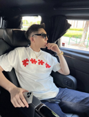 25ss重磅休闲短袖 男韩版 宽松拼图印花t恤超火百搭痞帅高街潮