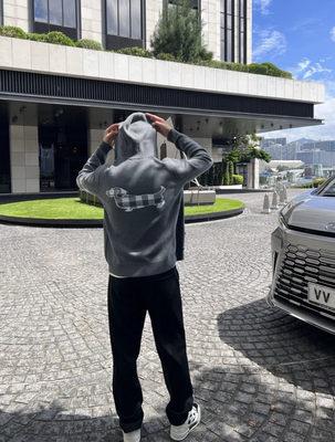 【腊肠小狗】25早秋质感连帽针织拉链毛衣情侣款羊毛混纺外套