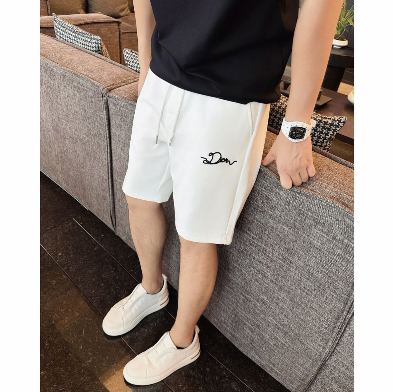 MMMENS海浪短裤26夏日撞色腰绳百搭男士休闲短裤子男款薄款6778