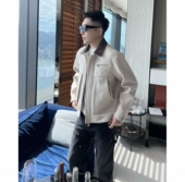 老钱夹克 50羊毛混纺厚款 翻领情侣夹克高级外套男士 新款 休闲装