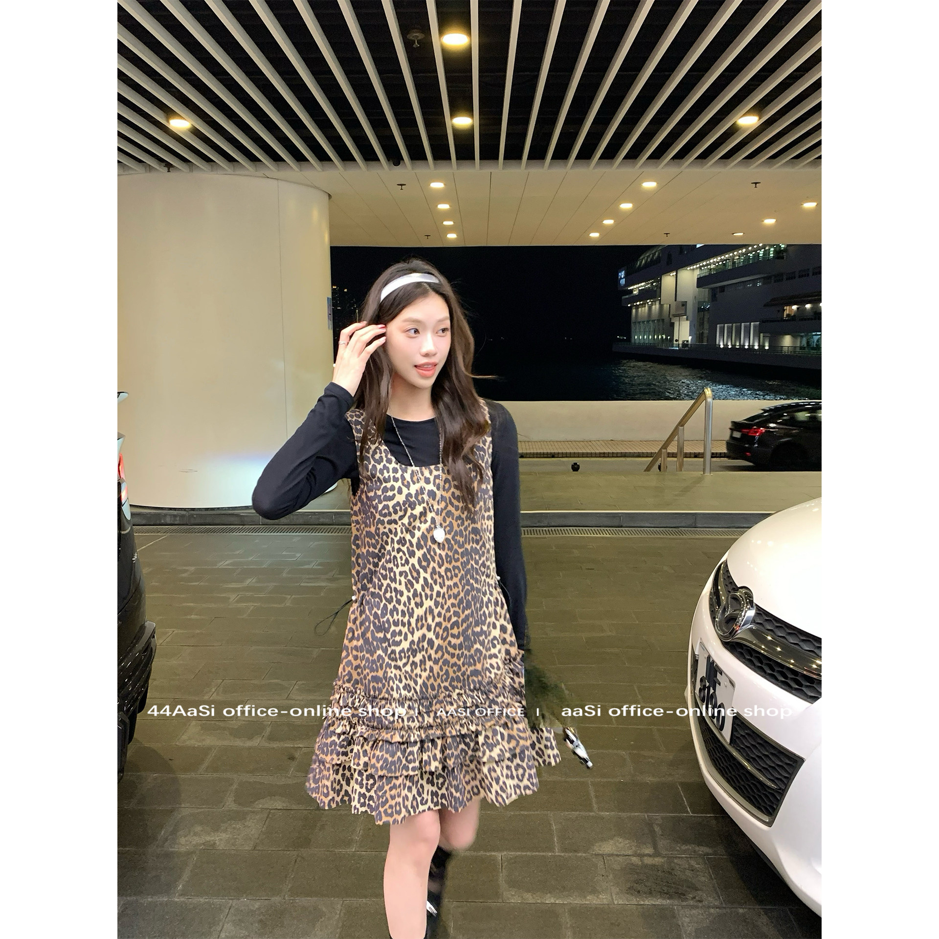 44AaSi 梦境环游 抽绳收腰定染豹纹蛋糕吊带背心连衣裙,女装/女士精品,连衣裙,淘宝优惠券,粉丝福利购,淘宝优惠卷