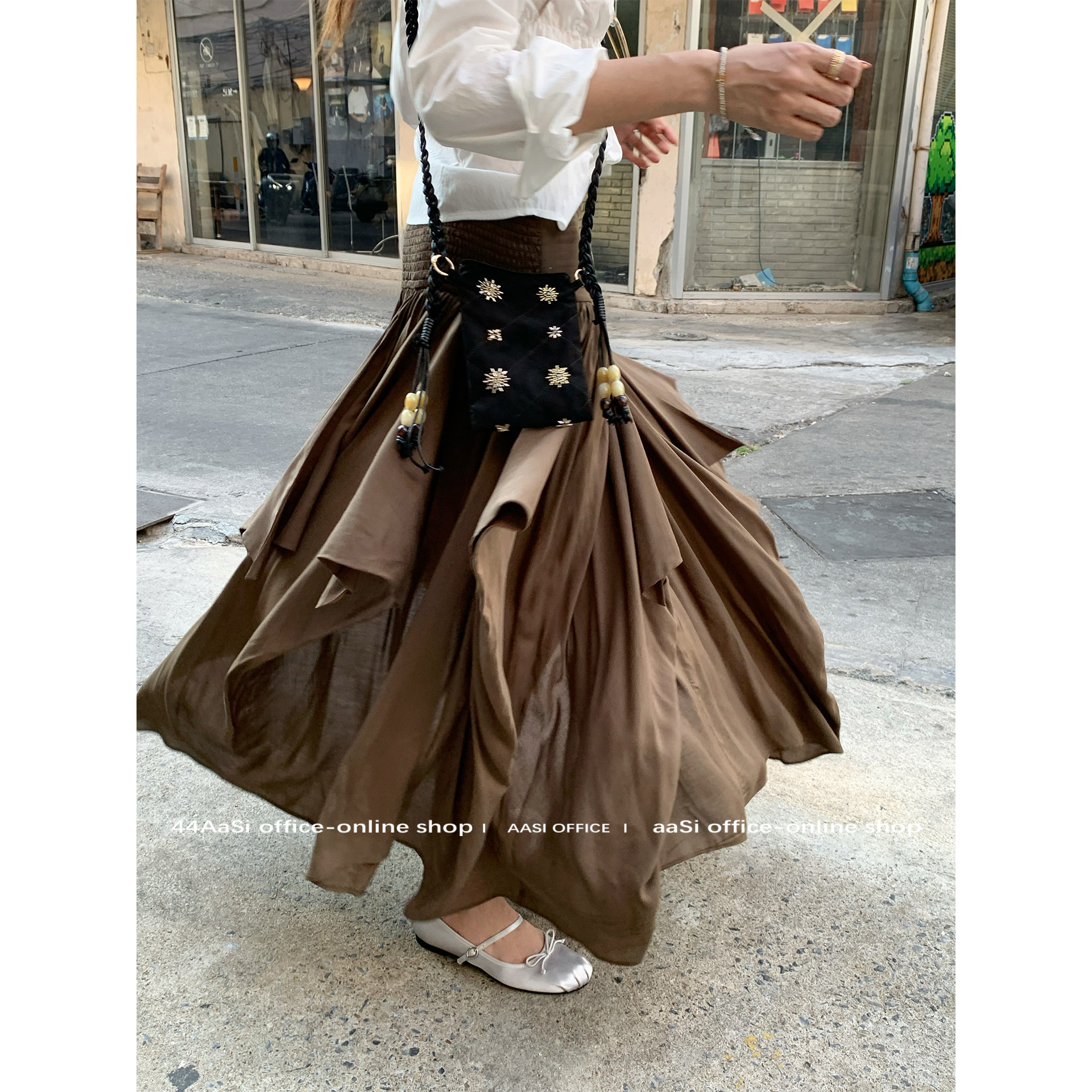 44AaSi 蝴蝶效应 迷笛立体多褶弹力设计垂感显瘦飘逸百搭半身裙,女装/女士精品,半身裙,淘宝优惠券,粉丝福利购,淘宝优惠卷