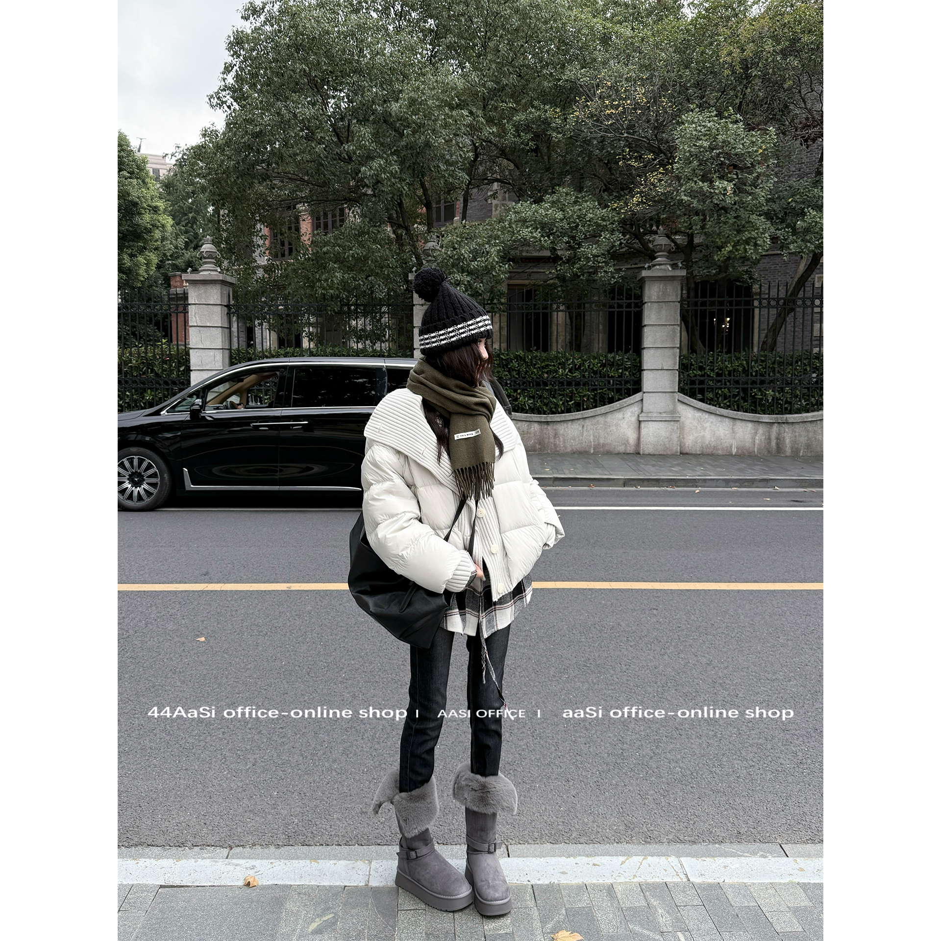44AaSi 冬季硬货！大翻领短款羽绒面包服女冬季加厚外套上衣女