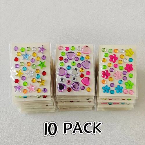 10 pieces of Mini Heart Diamond sticker Plum Blossom Star co