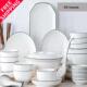 Set snack bowls ceramic 18pcs kitchen plates tableware spoon