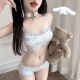 日系少女内衣女卡通库洛米抹胸薄款 无钢圈上托防下垂bro文胸套装