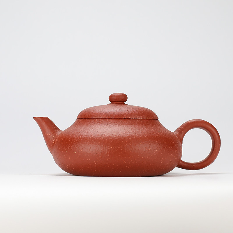 经典陶坊朱泥矮梨形壶调砂厚胎紫泥原矿宜兴紫砂壶中式小号茶壶