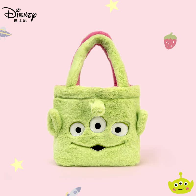 迪士尼正版毛绒维尼跳跳虎单肩双面女包手提大容量购物袋生日礼物