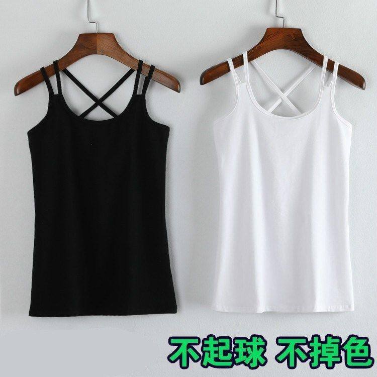 新款吊带背心女外穿美背显瘦无胸垫瑜伽辣妹上衣潮流时尚内搭大码