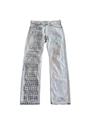 Number(N)Ine 02Ss Ink Splash Printing Mud Dye Distressed Jeans Hipster Pants Archive