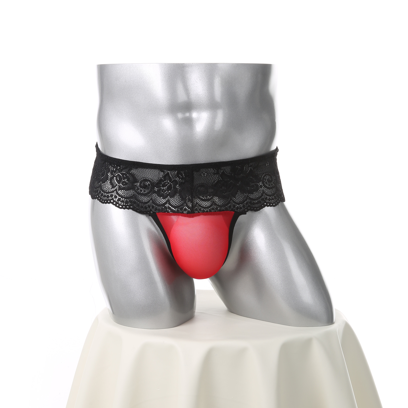 性感蕾丝内裤男款低腰镂空三角裤个性特色成人丁字裤大码短裤衩