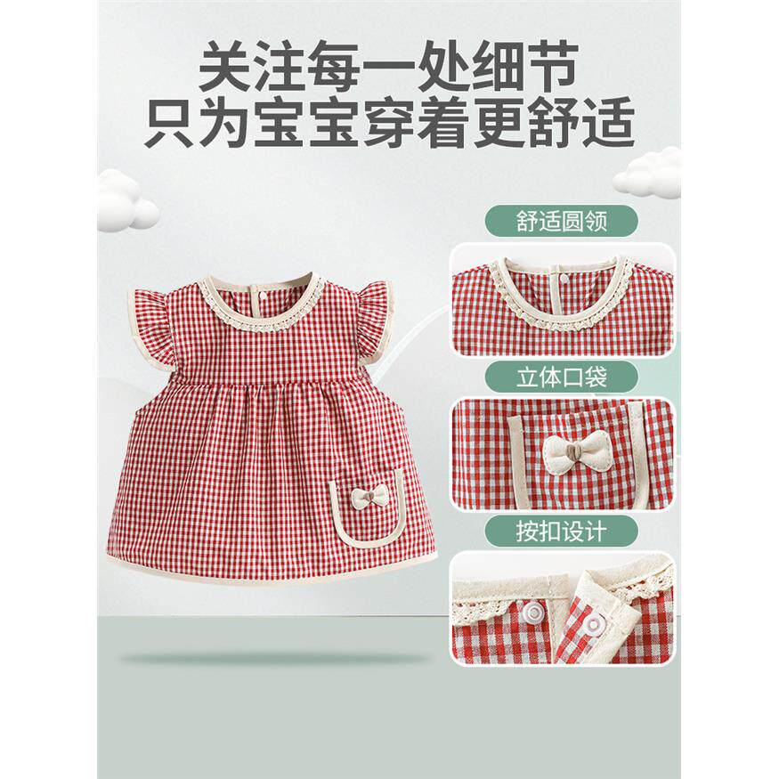 纯棉女童防水反穿罩衣