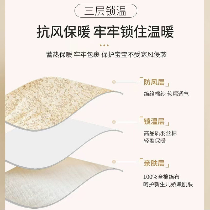 新生儿绉布豆豆包被初生