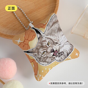 雪豹猞猁兔狲荒漠猫茸间系列迷你吱吱叫抱枕挂件西野动物园文创