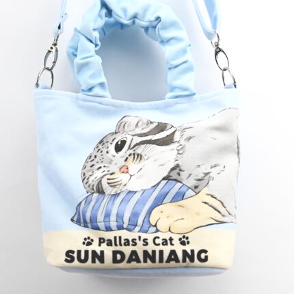 兔狲雪豹藏狐猞猁小蛰小芒手绘动物休闲帆布包时尚斜跨水桶包