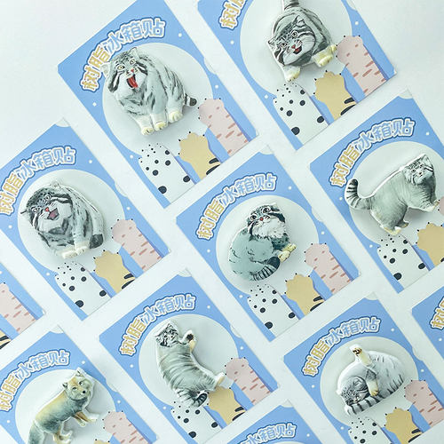 西宁野生动物园高原动物明星兔狲雪豹荒漠猫藏狐树脂浮雕冰箱贴