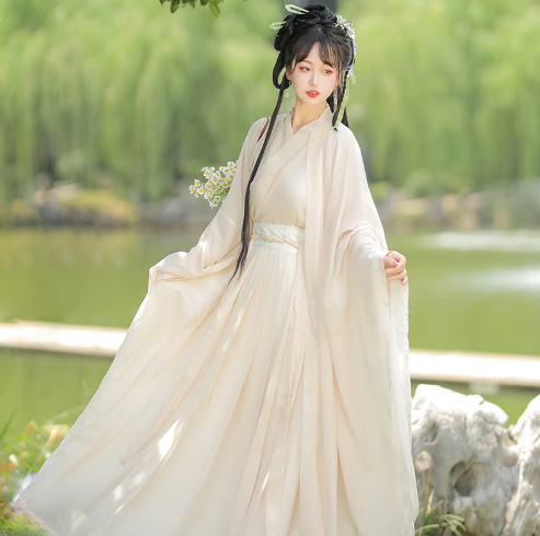 LXVN [XIA CHENWAN] HANFU 여성 붉은 무술 의상 요정 스타일 고대 스타일 넓은 소매 흐르는 요정 스커트와 슈퍼 요정 헤게모니