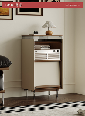 TIGO法式覆古斗柜实木包豪斯沙发边柜樱桃木小户型客厅储物唱片柜