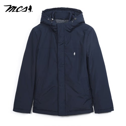 MCS男商务休闲通勤灰鸭绒羽绒服
