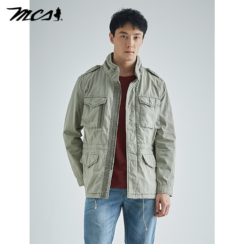MCS源自万宝路修身立领工装夹克