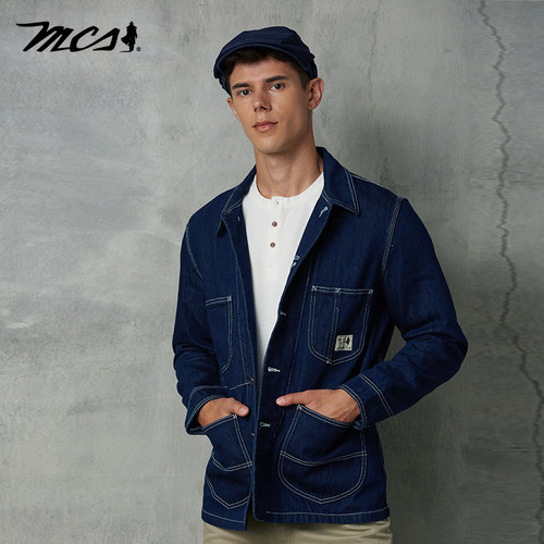 MCS秋冬季美式工装牛仔外套