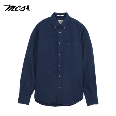 MCS长袖衬衫纯棉翻领衬衣