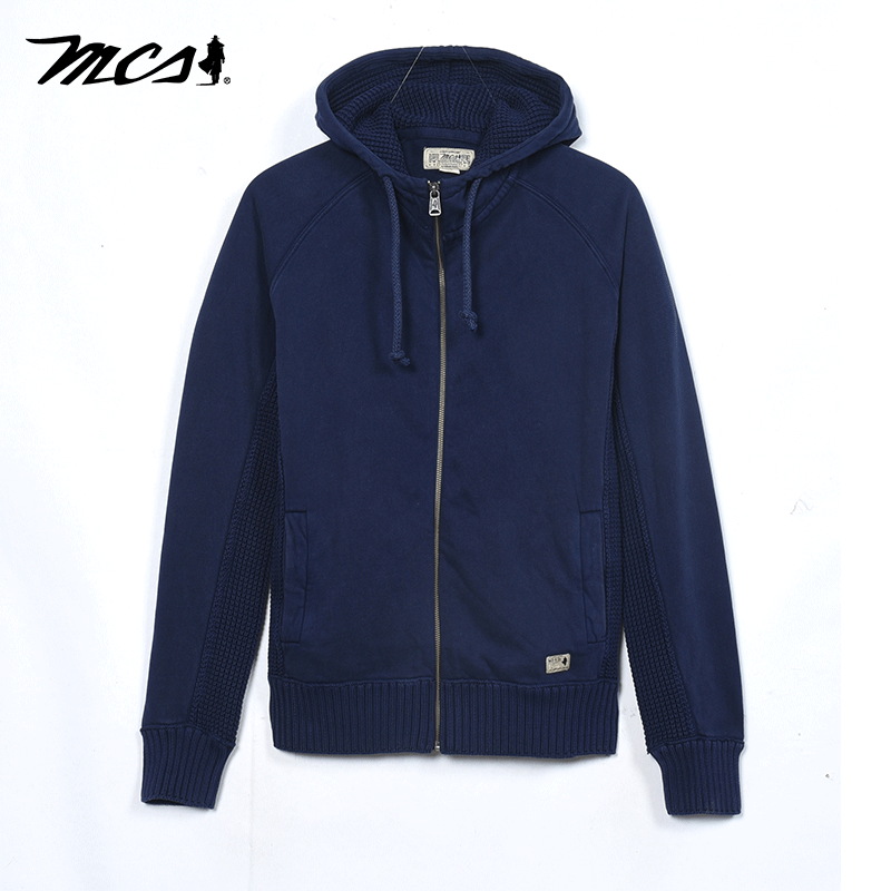 MCS春秋连帽拉链开衫卫衣
