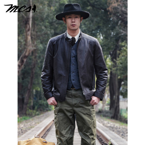 男装皮衣MCS外套立领户外休闲