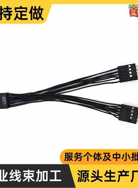 USB9针一分二全黑线USB2.0