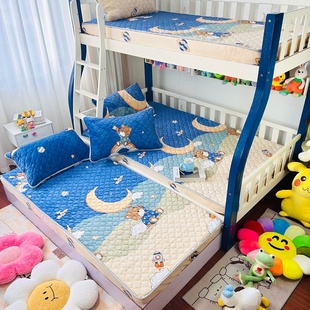 儿童卡通上下铺牛奶绒夹棉床笠加厚秋冬床罩珊瑚绒法兰绒定制床套
