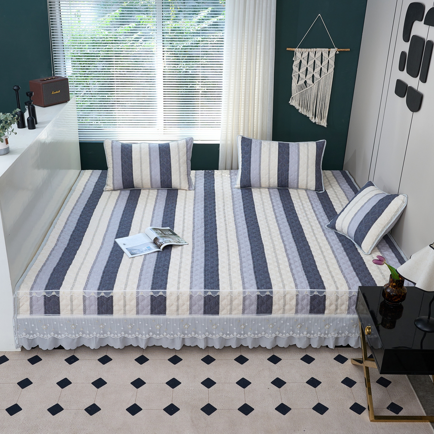 纯棉磨毛榻榻米的专用床盖