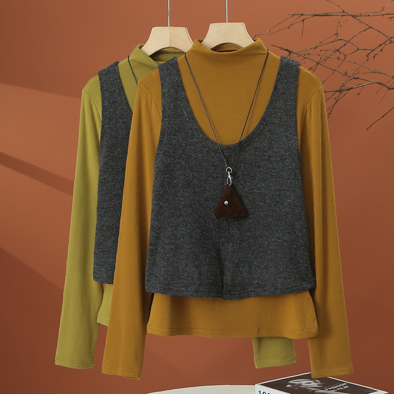 半高领长袖t恤女秋季2025新款