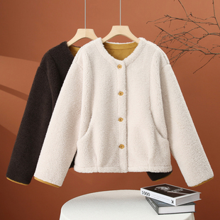 仿羊羔绒加厚外套女秋冬2025年新款皮毛一体外衣时尚洋气宽松上衣