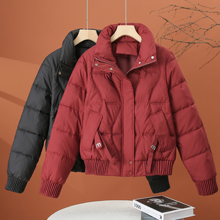 小个子立领棉服女2025冬季新款百搭女士棉袄冬天短款加厚棉衣外套